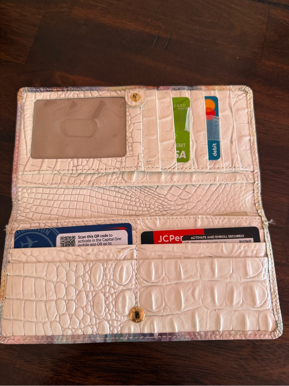 Brahmin Pink Croc-Embossed Women’s Wallet
